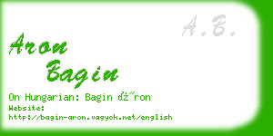 aron bagin business card